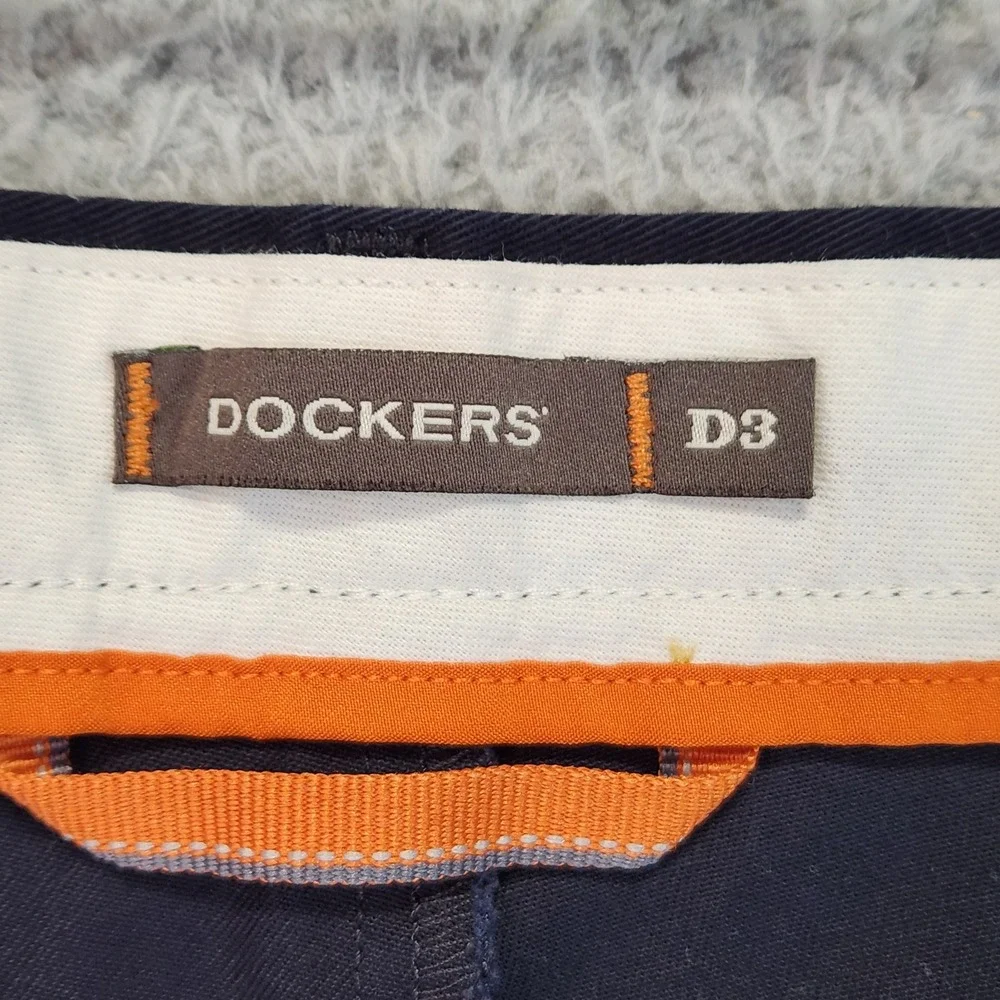Dockers D3‎ Flat Front Khaki Pants Mens 40x29 Navy Blue and Gray Cotton Lot of 2
